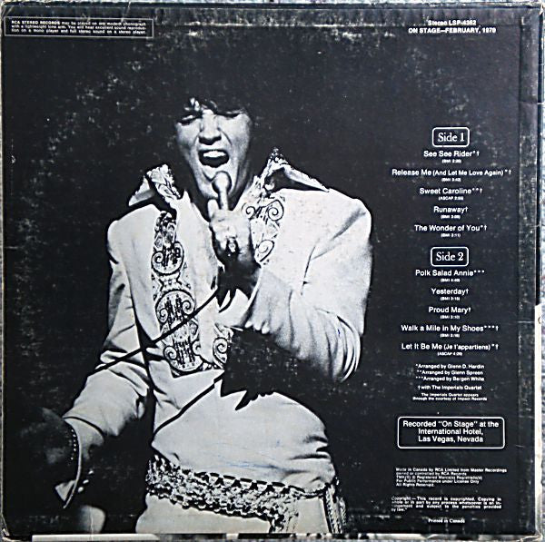 Buy Elvis Presley / On Stage (February, 1970) (LP, Album) Online