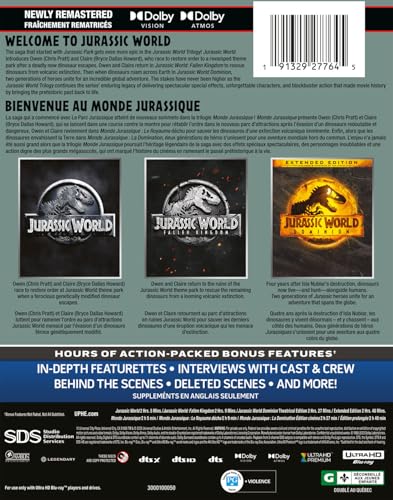Jurassic World Trilogy: Limited Edition Steelbook - 4K/Blu-Ray