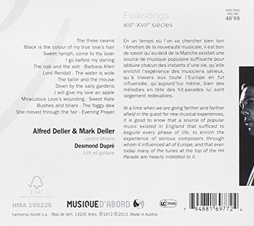 Folksongs. A.Deller, M.Deller, D.Dupré