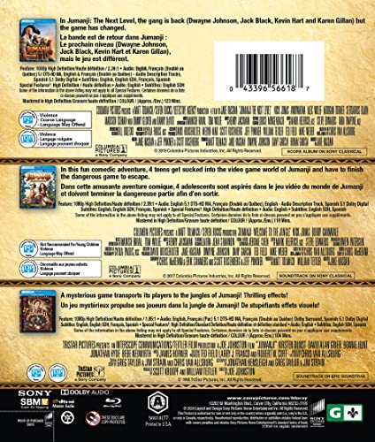 Jumanji (1995) / Jumanji: The Next Level / Jumanji: Welcome to the Jungle - Set [Blu-ray] (Bilingual)