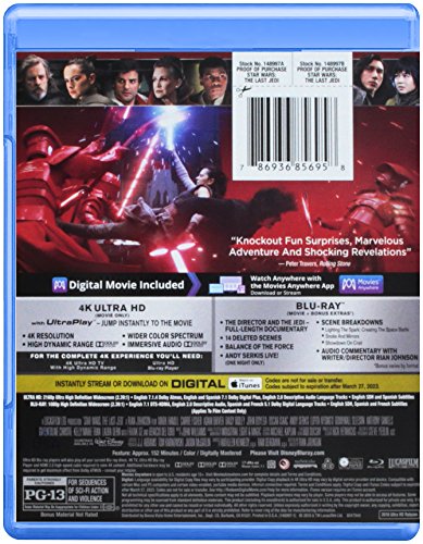 Star Wars / The Last Jedi - 4K/Blu-Ray (Used)