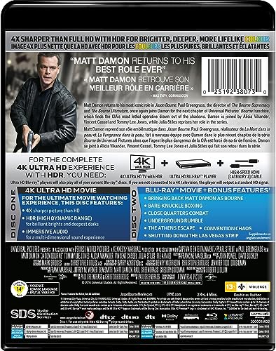 Jason Bourne - 4K/Blu-Ray (Used)