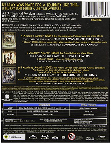 The Lord of the Rings: The Motion Picture Trilogy - Theatrical Edition (The Fellowship of the Ring / The Two Towers / The Return of the King ) [Blu-ray + Digital Copy]