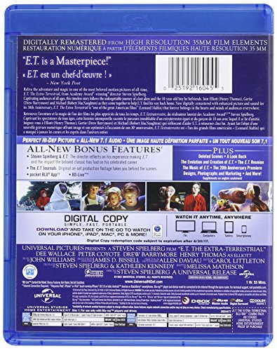 E.T.: The Extra Terrestrial (30th Anniversary Edition) [Blu-ray + DVD + Digital Copy] (Bilingual)