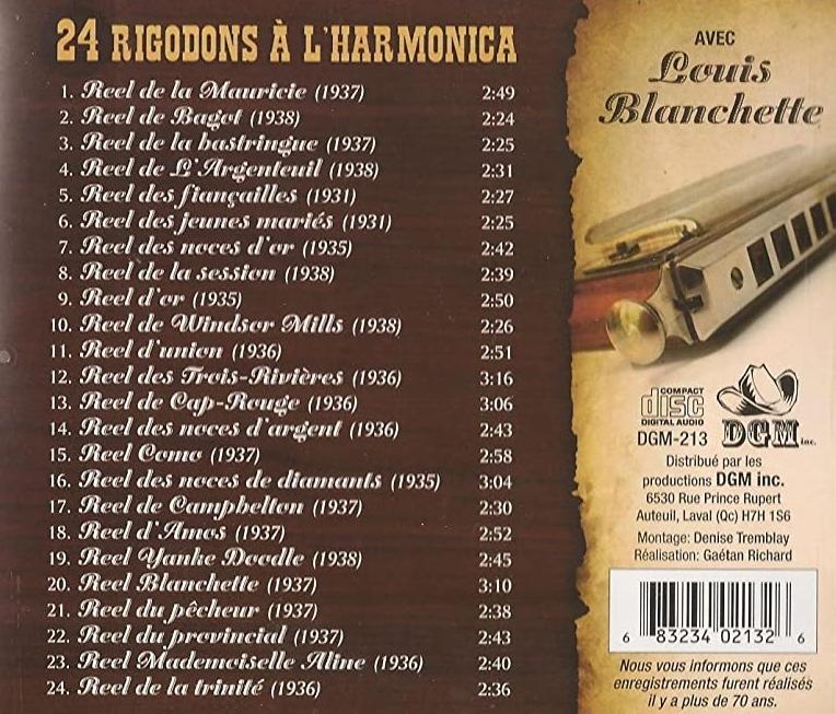 Louis Blanchette / 24 Rigodons on harmonica - CD