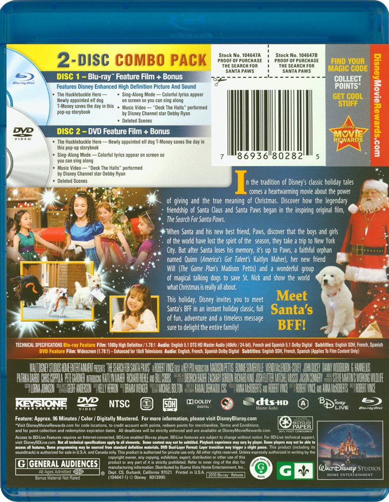 The Search for Santa Paws [Blu-ray + DVD] (Bilingual)