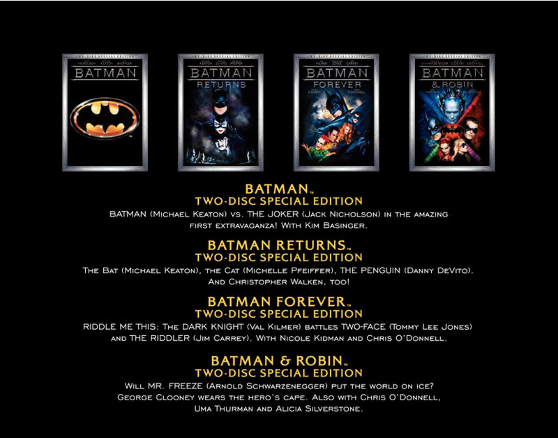 Batman: The Motion Picture Anthology 1989-1997 (Batman / Batman Returns / Batman Forever / Batman & Robin) (8 DVDs)