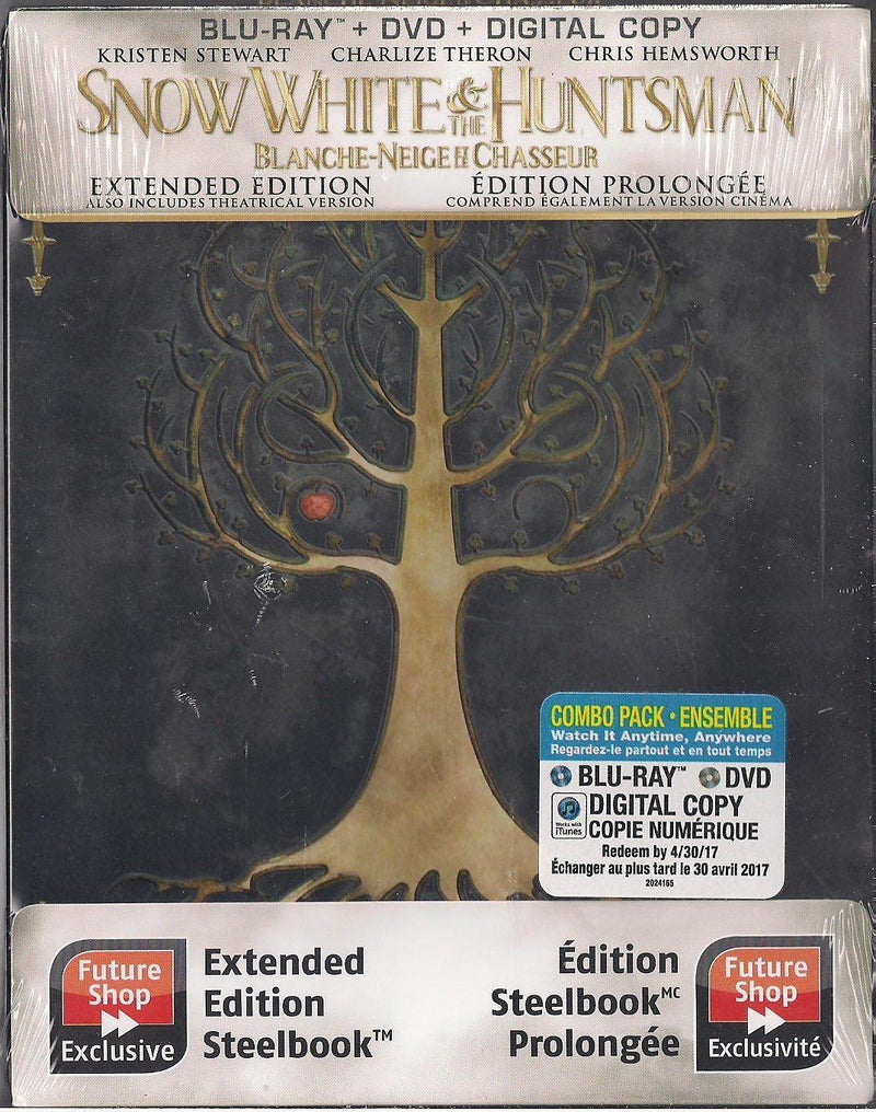 Snow White And The Huntsman Future Shop Steelbook Blu-Ray + DVD + Digital Copy 2012 Extended Edition