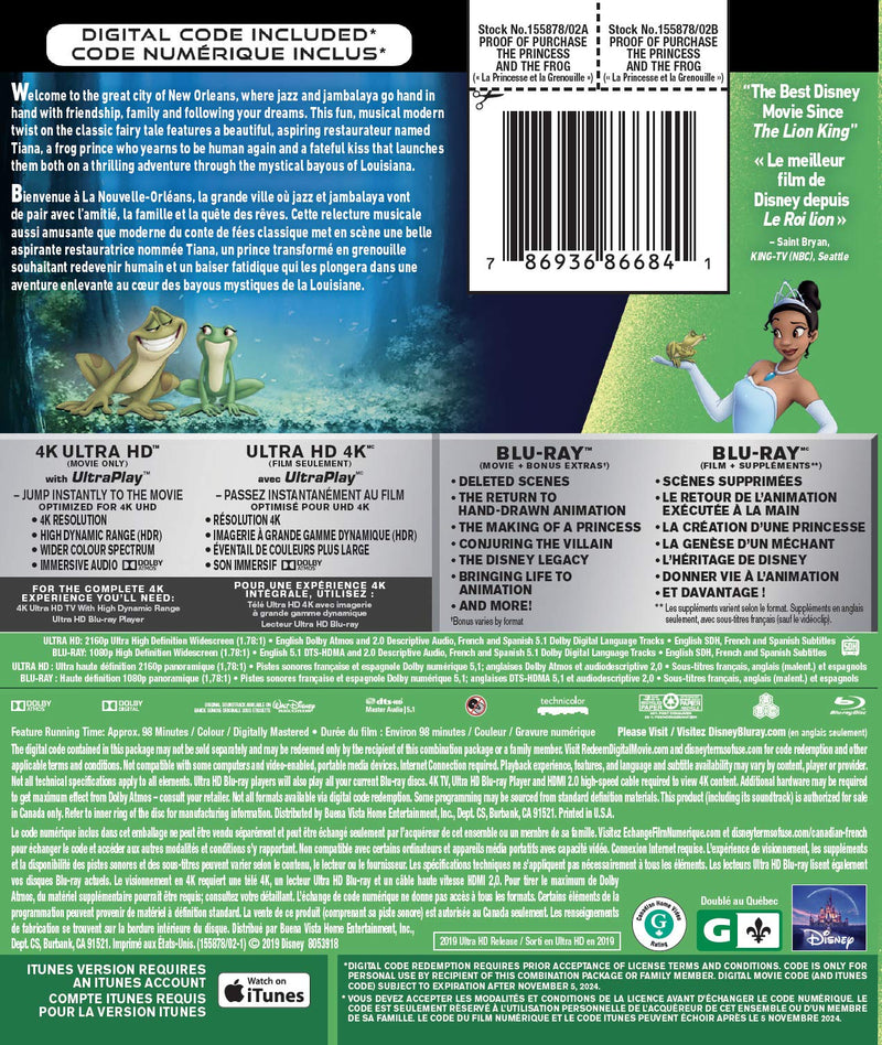 The Princess And The Frog - 4K/Blu-Ray