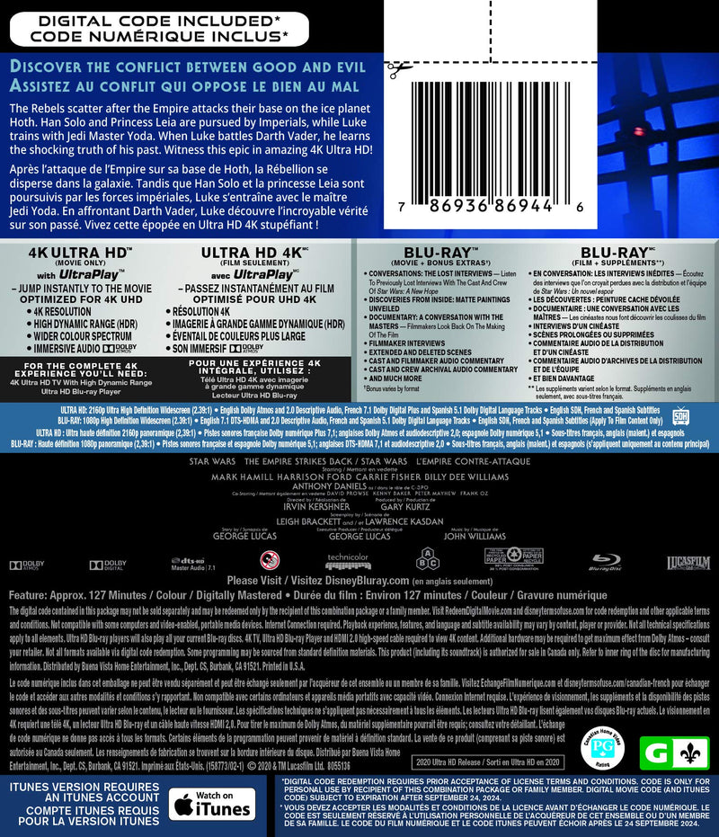 Star Wars / Episode V: The Empire Strikes Back - 4K/Blu-Ray