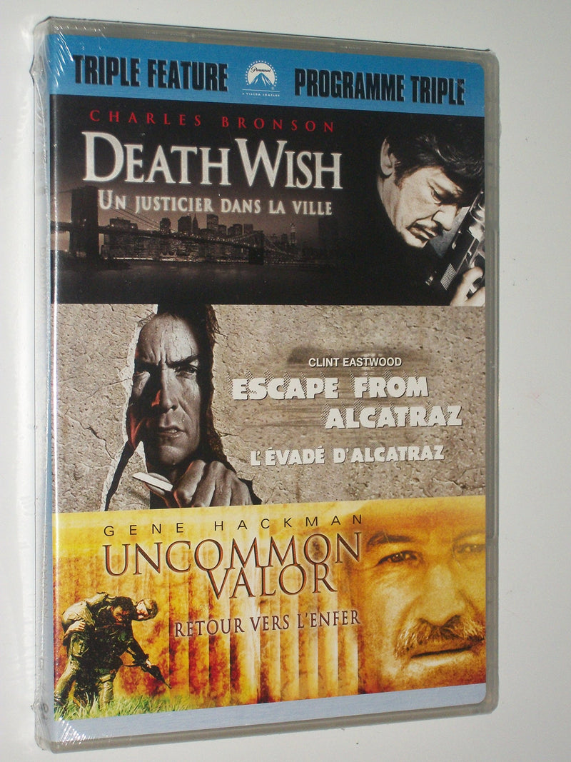 Triple Feature - Death Wish / Escape from Alcatraz / Uncommon Valor (Bilingual)