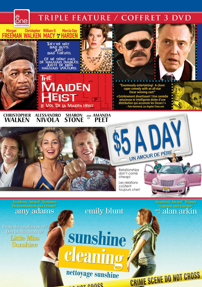 eOne Triple Feature Set 20 (Maiden Heist, The, $5 a Day, Sunshine Cleaning) / Coffret 3 DVD 20 (Le vol de la Maiden Heist, Un amour de père, Nettoyage Sunshine) (Bilingual)