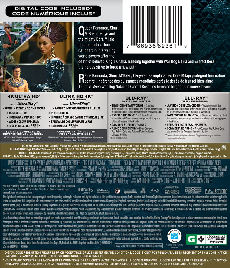 Black Panther: Wakanda Forever [Blu-ray] (Bilingual)