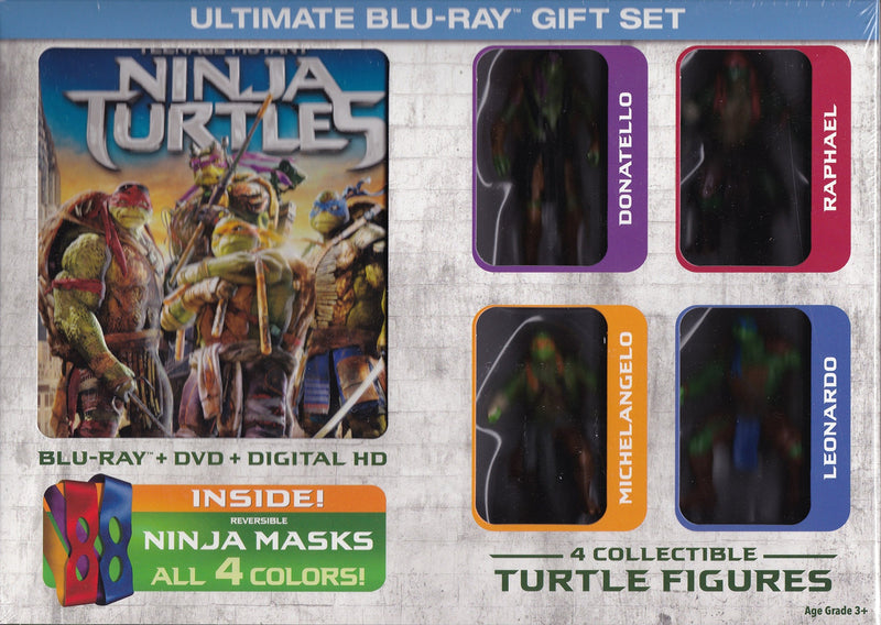 Teenage Mutant Ninja Turtles (Blu Ray/DVD/Digital HD) Ultimate Gift set with 4 Collectible Figures & Ninja Masks (2016)