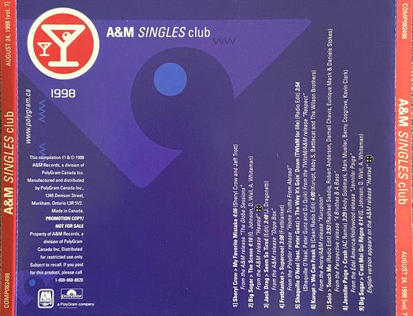 Various / A&M Singles Club (August 24, 1998) (Vol. 7) - CD Used (DISCOGS)