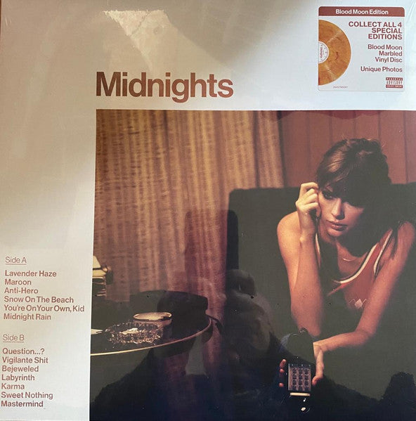 Taylor Swift / Midnights - LP Used ORANGE (BLOOD MOON MARBLE)