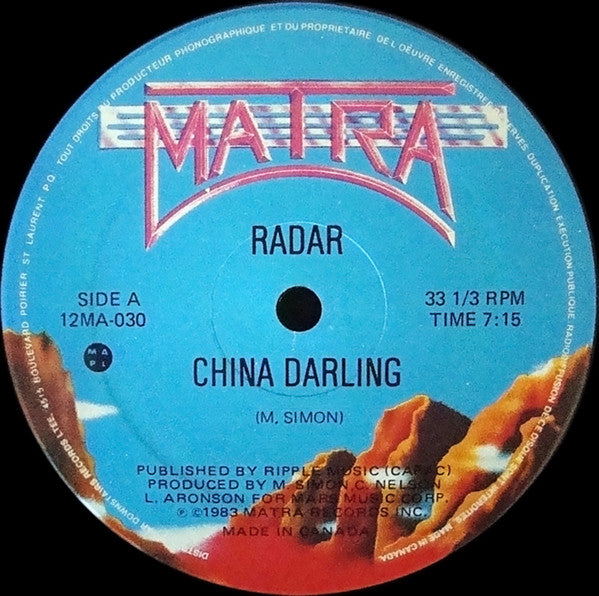 Radar / China Darling - LP Used 12&