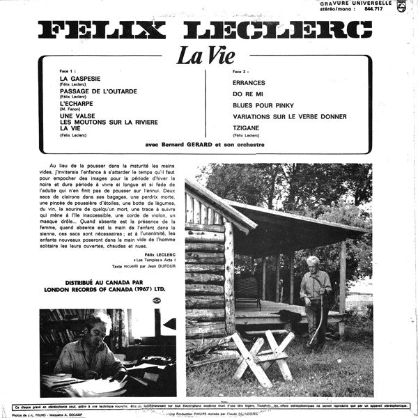 Félix Leclerc / La Vie - LP USED