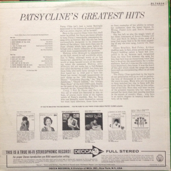 Patsy Cline / Greatest Hits - LP USED