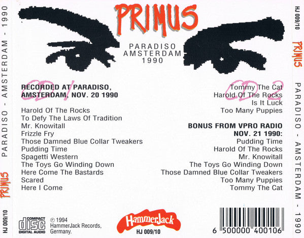 Primus / Paradiso: Amsterdam 1990 - CD (Used)