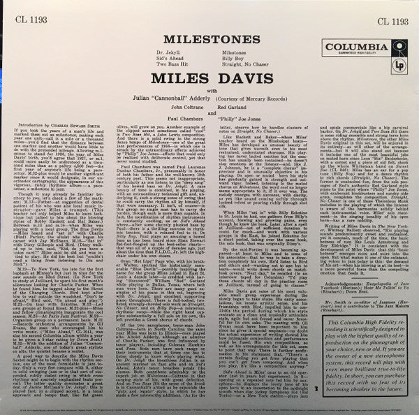 Copy of Miles Davis / Milestones - LP Used