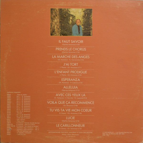 Charles Aznavour / Volume 3: Il Faut Savoir - LP USED