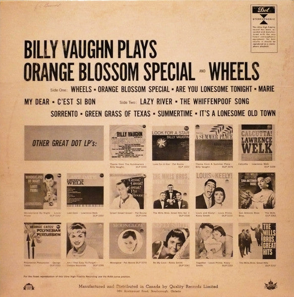 Billy Vaughn And His Orchestra / Orange Blossom Special And Wheels - LP USED