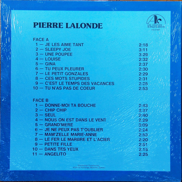 Pierre Lalonde / Chante 21 Grands Succès - LP USED