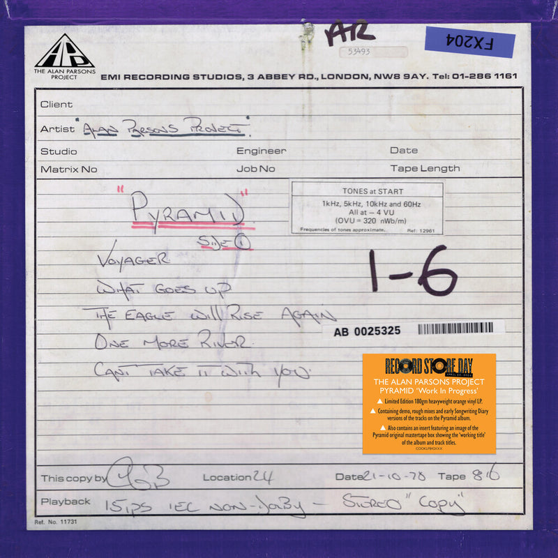 Alan Parsons Project / Pyramid - Work In Progress - LP ORANGE