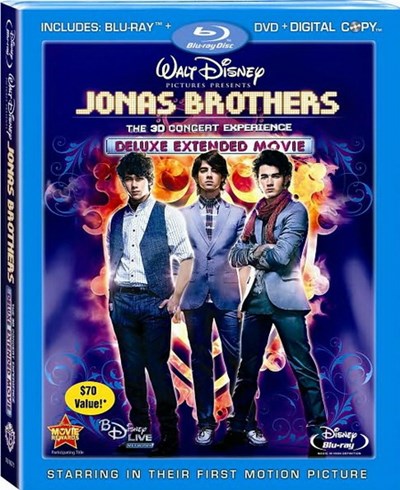 Jonas Brothers: The 3D Concert Experience (Deluxe Extended Movie) - 3D Blu-Ray/Blu-Ray/DVD