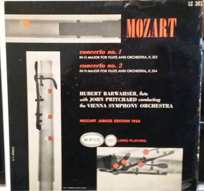 Hubert Barwahser, John Pritchard ‎/ Mozart: Concerto No. 1 In G Major For Flute And Orchestra (K.313) / Concerto No. 2 In D Major For Flute And Orchestra (K.314) - LP (used)