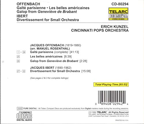 Offenbach: Gaite Parisienne / Ibert: Entertainment