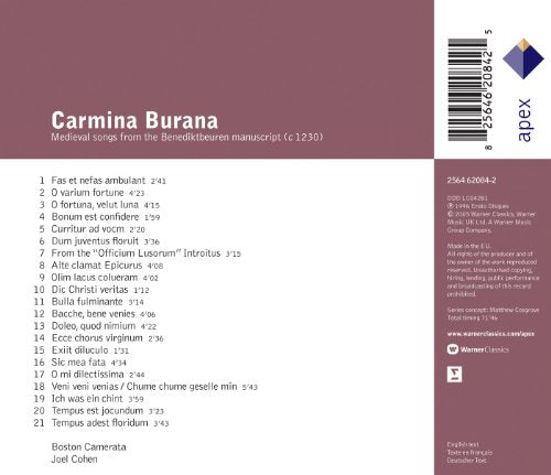 Boston Camerata / Carmina Burana- CD (used)