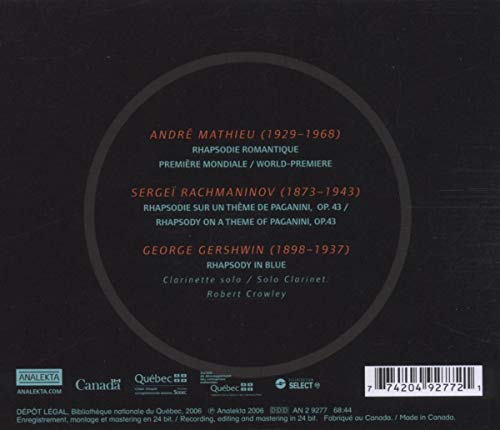 Alain Lefèvre / Rhapsodies: Mathieu, Rachmaninov, Gershwin - CD (Used)