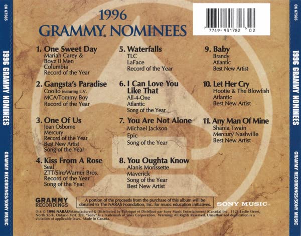 Various / 1996 Grammy Nominees CD (Used)