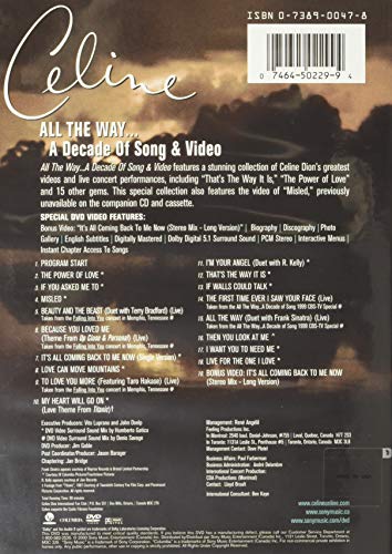 Celine Dion / All The Way: A Decade Of Song &amp; Video - DVD