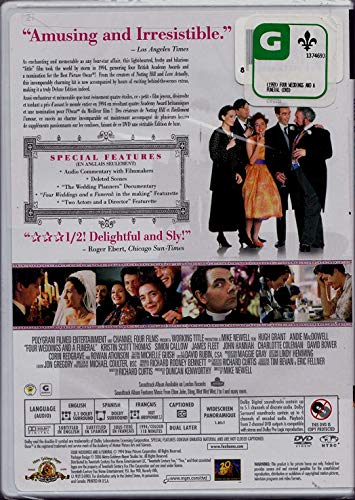 Quatre Mariages et un Enterrement: Édition de Luxe (English/French) 1993 (Widescreen) Régie au Québec (Cover Bilingue)