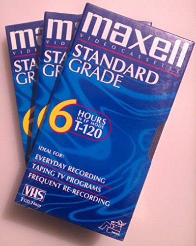 Maxell Standard VHS Videocassette -VHS -50 mil -2 Hour -SP, 6 Hour -EP
