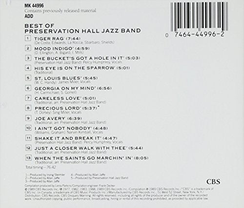 Preservation Hall Jazz Band / Best Of Preservation Hall Jazz Band - CD (Used)