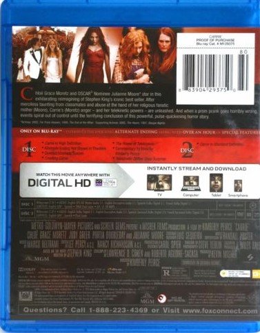 Carrie (Blu-ray/DVD, 2014, 2-Disc Set, Includes Digital Copy UltraViolet)