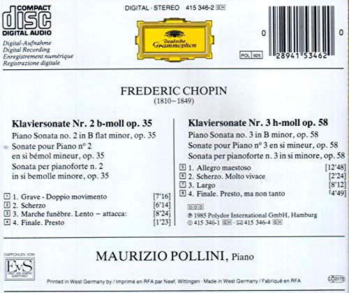 Chopin & Pollini / Klaviersonaten = Piano Sonatas = Sonates Pour Piano Nos. 2 & 3 - CD (Used)