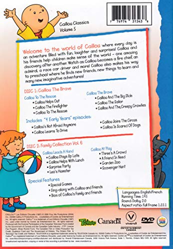 Caillou Classics: Volume 5: Caillou To The Rescue - DVD