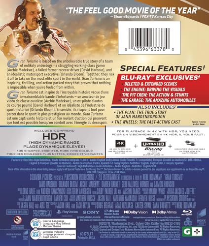Gran Turismo: Based On A True Story - 4K UHD/Blu-Ray