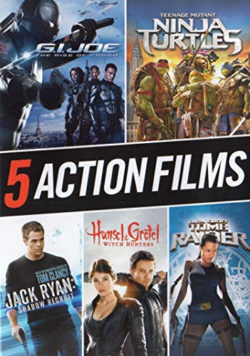 G.I.Joe: Rise of Cobra / Teenage Mutant Ninja Turtles / Jack Ryan: Shadow Recruit / Hansel & Gretel: Witch Hunters / Lara Croft: Tomb Raider (5 Action Films)