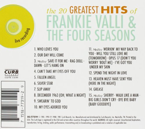 Frankie Valli & The Four Seasons: 20 Greatest Hits Live