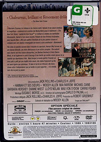 Woody Allen: Hannah and Her Sisters - Hannah and Her Sisters (English/French) 1986 (Widescreen) Régie au Québec (Cover Bilingue)