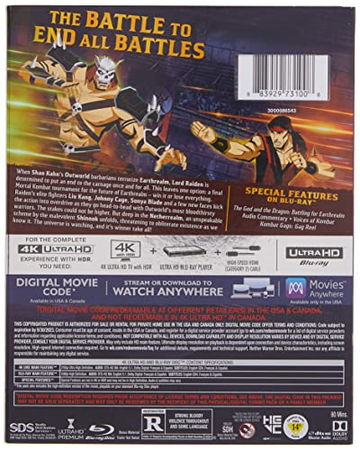Mortal Kombat Legends: Battle of the Realms - 4K/Blu-Ray