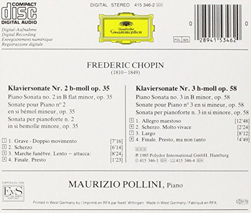 Chopin & Pollini / Klaviersonaten = Piano Sonatas = Sonates Pour Piano Nos. 2 & 3 - CD (Used)