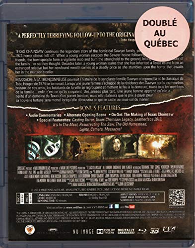 Texas Chainsaw Massacre (English/French) 2013 (Widescreen) Dubbed in Quebec [Blu-ray 3D + Blu-ray] Bilingual Cover