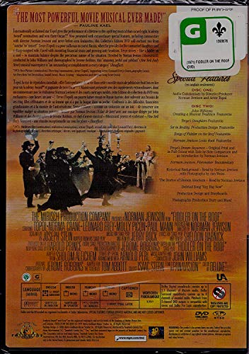 Un Violon sur le Toit - Fiddler on the Roof (English/French) 1971 (Widescreen) Régie au Québec (Bilingual Cover) Collector&